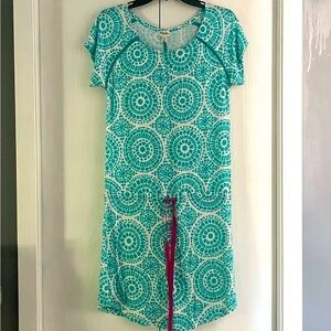 Hatley Blue Green Scoop Neck Mini Sundress